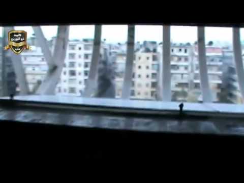 استهداف حاجز ملعب الحمدانية التابع لقوات النظام من قبل كتيبة ذو النورين في الحمدانية في محافظة حلب