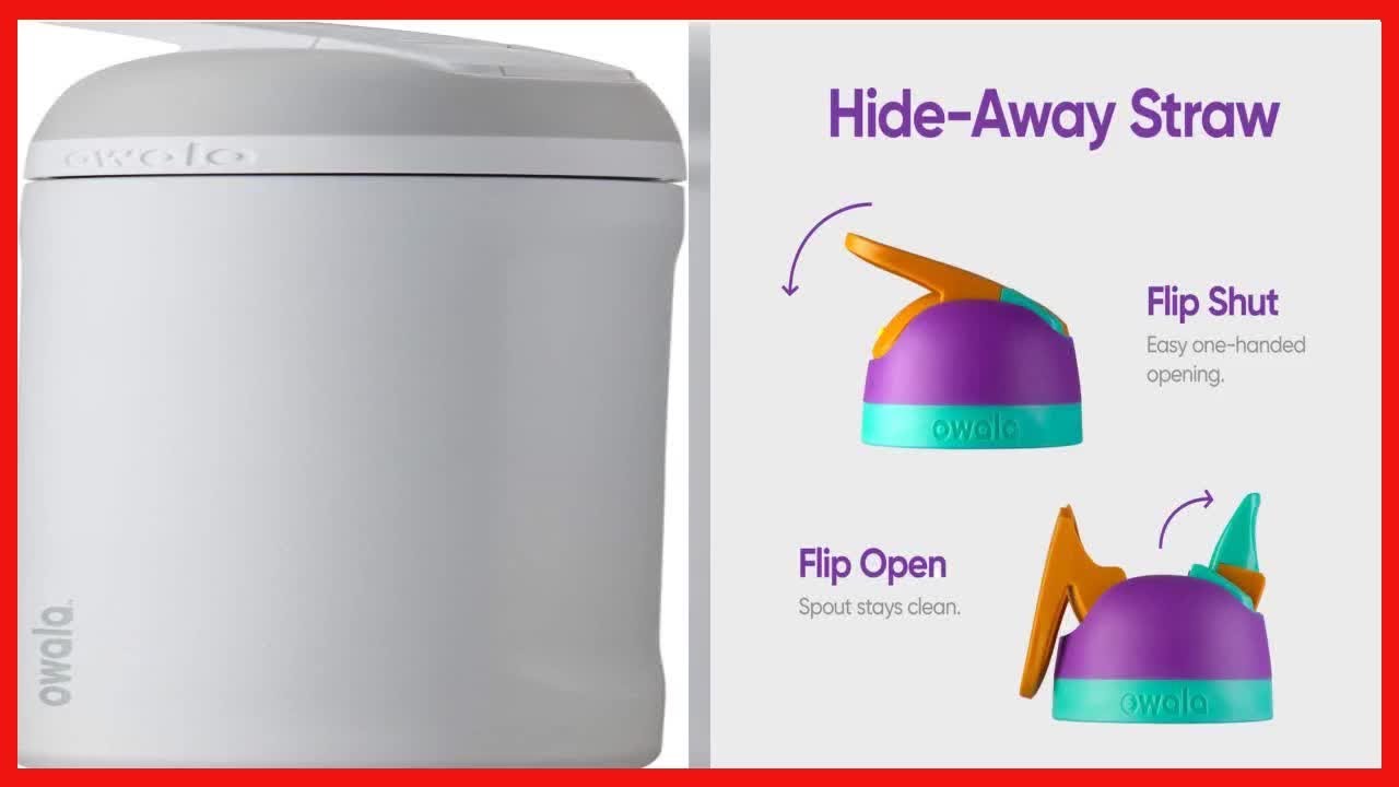 Bon produit -  Owala Flip Gourde isotherme en acier inoxydable avec paille pour le sport et les voya