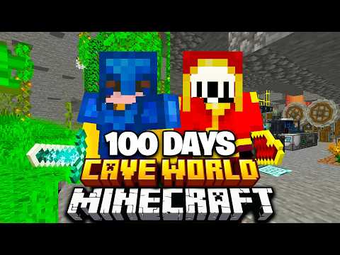 We Survived 100 Days in A CAVE ONLY WORLD In Minecraft...