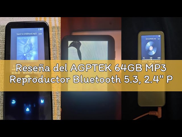 Vídeo relacionado con AGPTEK 64GB MP3 Reproductor Bluetooth 5.3, 2.4" Pantalla Metal Reproductor MP3, HiFi Música Deportivo MP3 Player con Altavoz, Botones Táctiles, Radio FM, E-Book, Grabación, Soporta hasta 128GB, Azul