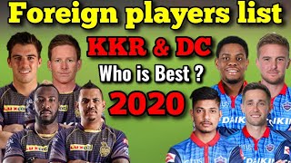 Vivo IPL 2020 KKR & DC Foreign players list | KKR Foreign players list | Who is the Best ?