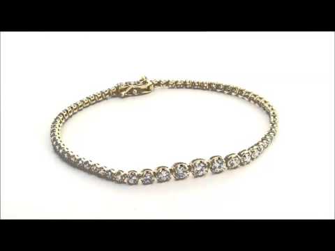 Graduated Diamonds Tennis Bracelet In 14k Yellow Gold(1.91ctw)