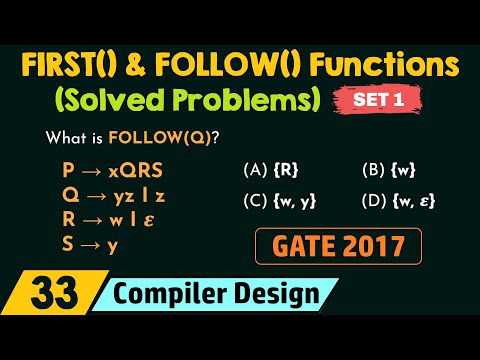 FIRST and FOLLOW Functions – Solved Problems Set 1