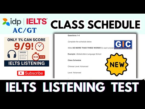 IELTS Listening Real Test Practice | Class Schedule |with answers #ieltslistening #ieltswithgic