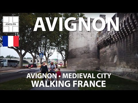 🇫🇷  AVIGNON • Walking France • Medieval City Centre [4K] Caminhando na França, tour por Avignon