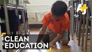 Japanese Students Clean Classrooms To Learn Life Skills Mp4 3GP & Mp3