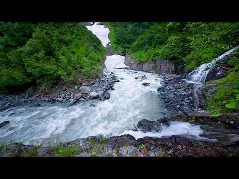 10 Hours Mountain River & Waterfall Sound. Water Stream, Nature Sounds. White Noise for Sleeping.