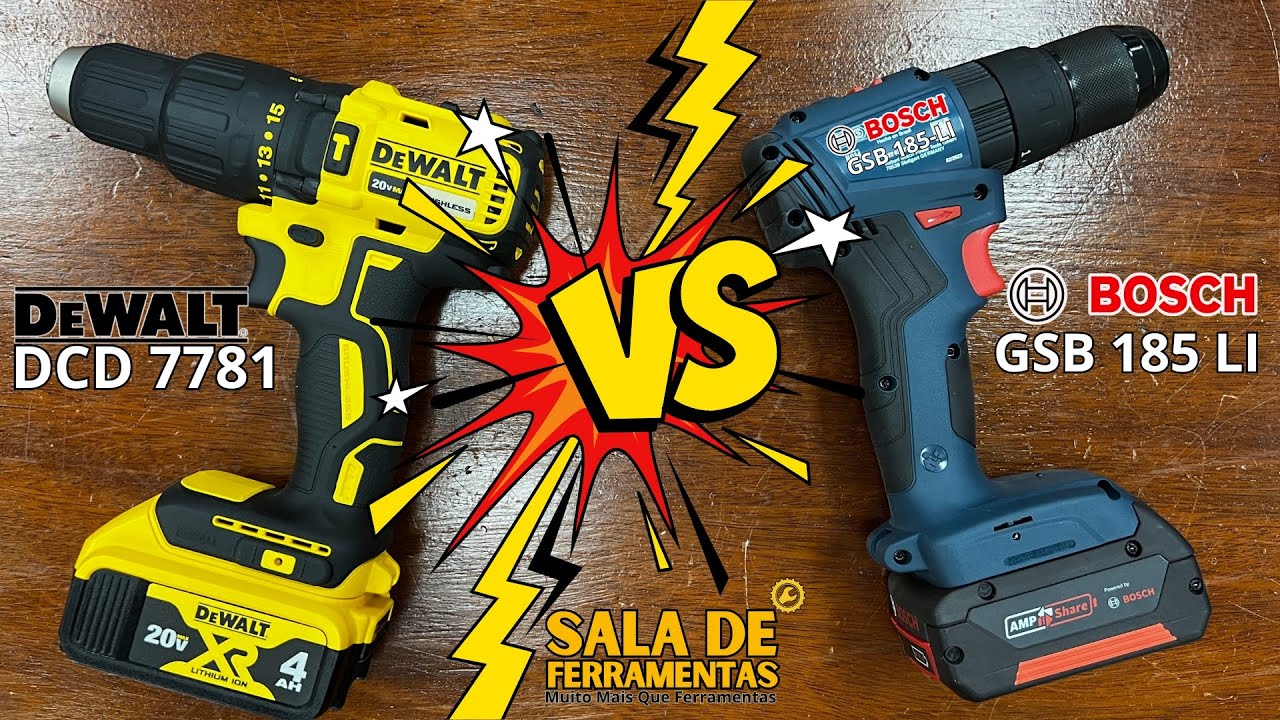 DEWALT DCD7781  vs BOSCH GSB 185 LI Bosch: Qual é a melhor parafusadeira?