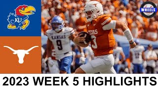 #3 Texas vs #24 Kansas Highlights | College Football Week 5 | 2023 College Football Highlights