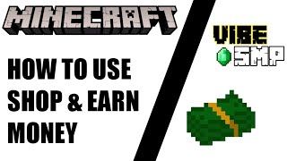 How to Use Shop | Sell items | earn money | Vibe smp | #minecraft