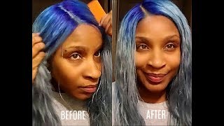 HOW-TO || MAKE LACE CLOSURE LOOK NATURAL (NO BLEACHING\ TINTING) - MISTY BLU