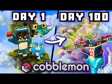 I Spent 100 Days on Cobblemon SKY ISLAND in Minecraft Pokemon
