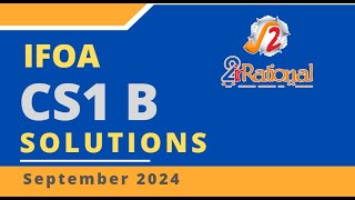 IFoA CS1B September 2024 Solution