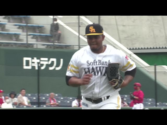 【ファーム】最後は見逃し三振!! ホークス・ロドリゲス 力強い速球とキレのある変化球でこのイニングを無失点!! 2025年5月29日 福岡ソフトバンクホークス 対 広島東洋カープ