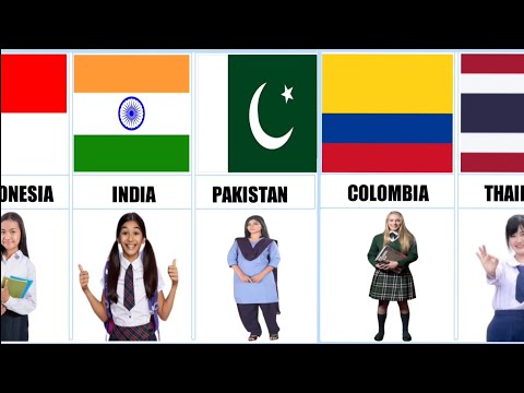 School Girls Uniform From Different Countries ||#comparisons