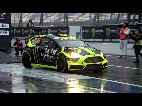 Rossi entertains the crowd at Monza Rally Show