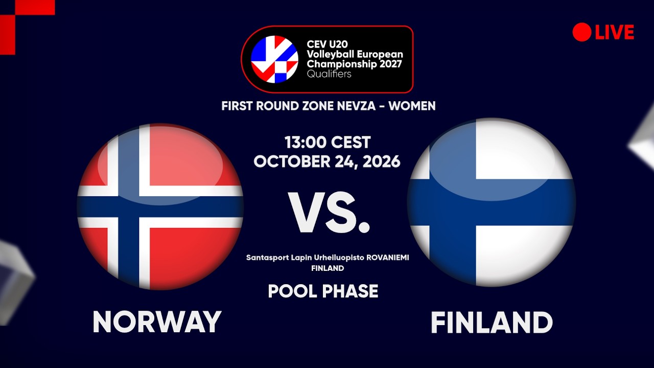 LIVE | NORWAY vs. FINLAND | CEV U20 EuroVolley 2027 Women | Qualifiers | NEVZA | POOL PHASE
