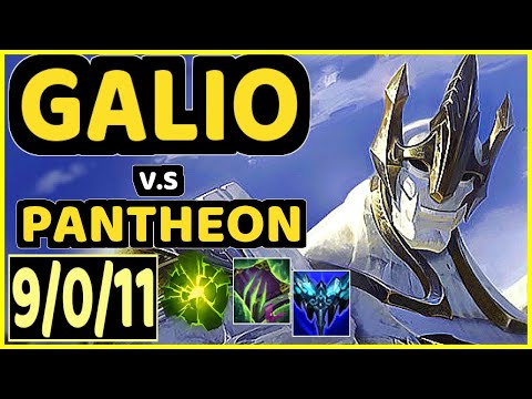 GALIO vs PANTHEON - 9/0/11 KDA MID GAMEPLAY - KR Ranked MASTER