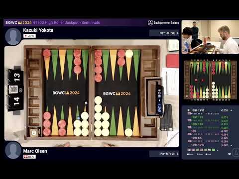 Marc Olsen vs Kazuki Yokota (Backgammon World Championship 2024 High Roller )