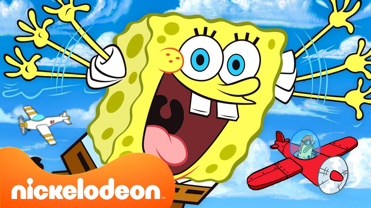 スポンジ・ボブ | スポンジ・ボブ、空へ！✈️🧽 | 30分の空中シーンまとめ | ニコロデオンジャパン