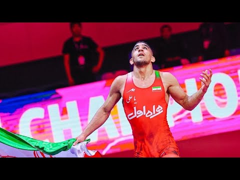 Training of world champion wrestler at 65kg Rahman Amouzad.