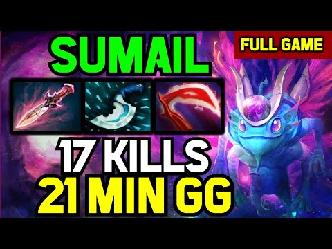 Sumail MID Puck NO MERCY vs Storm spirit - 17 Kills in 21 minutes w/ Notail Lina