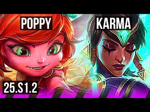 POPPY & Ziggs vs KARMA & Ezreal (SUP) | KR Master | 25.S1.2