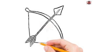 How to Draw a Bow & Arrow Step by Step Easy for Beginners/Kids - Simple Drawing Tutorial