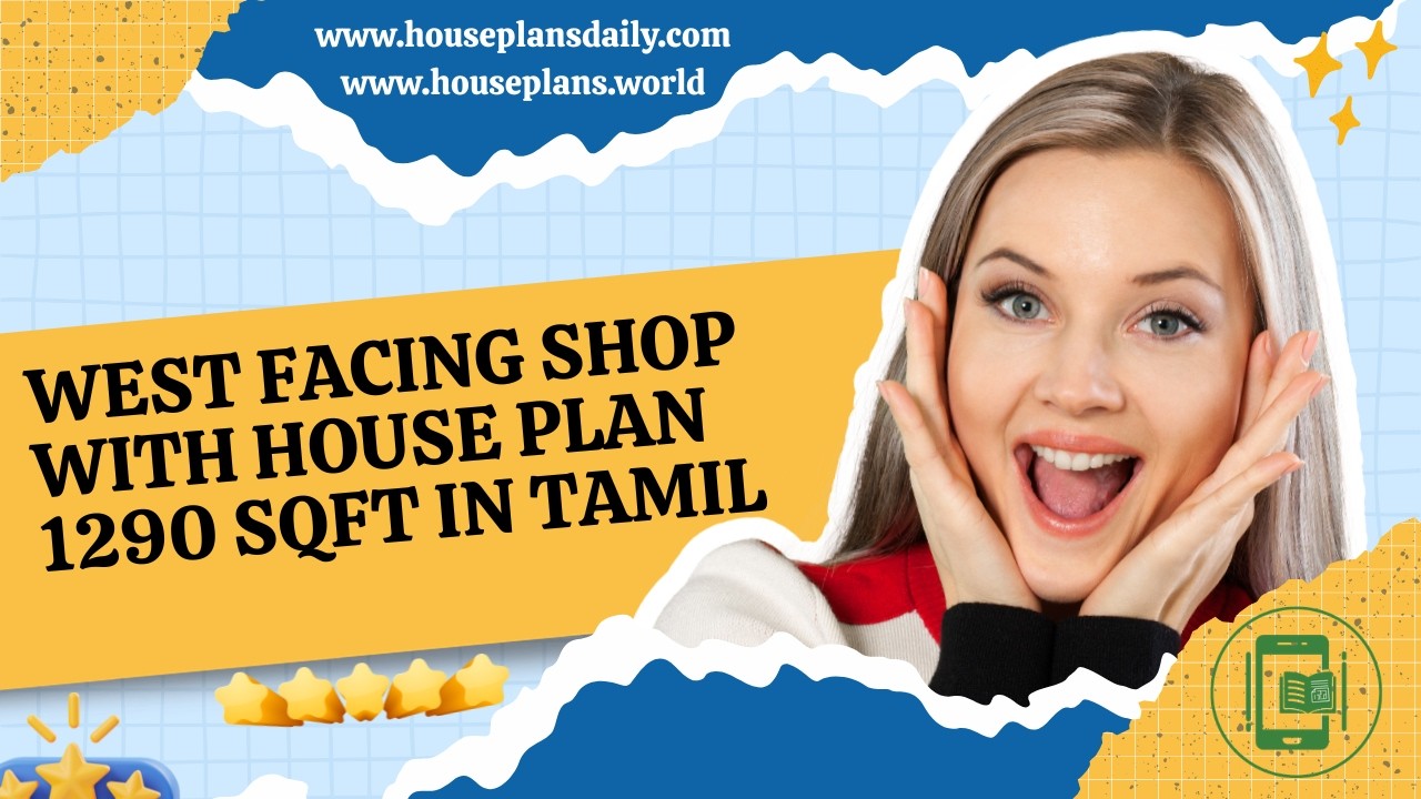 West Facing Shop with House Plan 1290 Sqft in Tamil