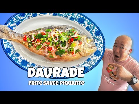 Fried sea bream with spicy sauce