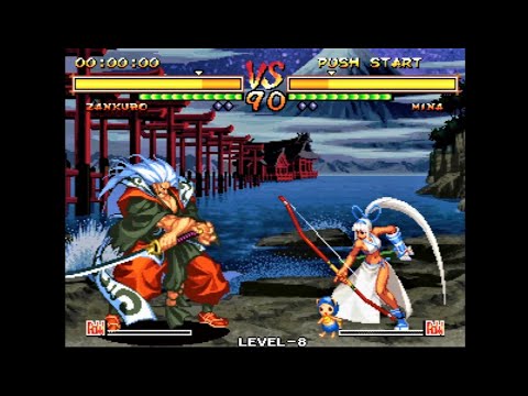 Zankuro Minazuki vs Mina Majikina (Hardest AI) - Samurai Shodown V Perfect