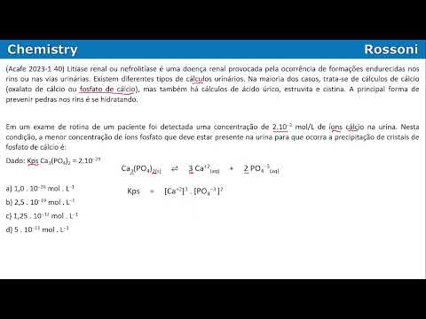 Acafe 2023-1 Q40 Medicina - Produto ou constante de solubilidade, Ks Kps PS
