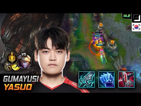 Gumayusi Yasuo Bot Build Blade of The Ruined King Lethal Tempo - LOL KR GrandMaster Patch 14.2