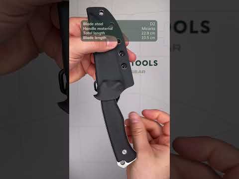 Ruike F186 MB Stonewashed D2, Black Micarta, fixed knife