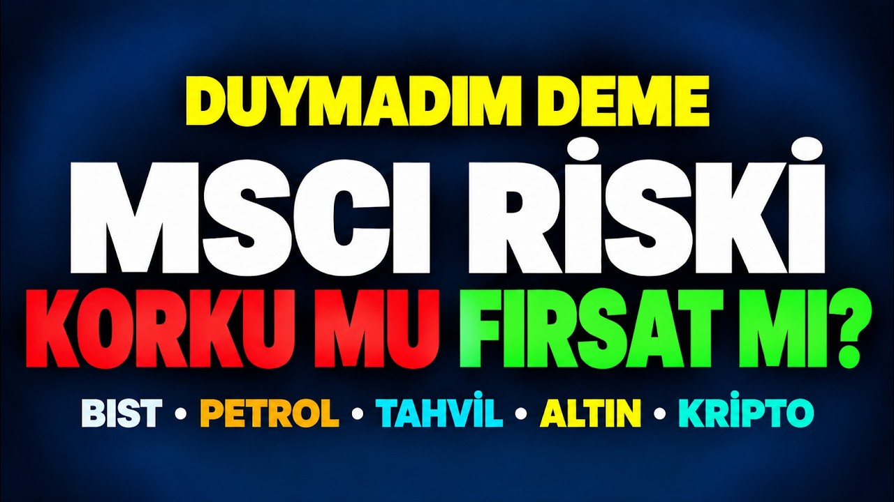 DUYMADIM DEME! MSCI RİSKİ TÜRKİYE’YE SIÇRAR MI? Borsa, Altın, Petrol ve Kriptoda Fırsat mı Tuzak mı?