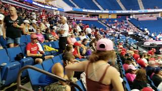Early crowd in BOK Center before Trump's Rally