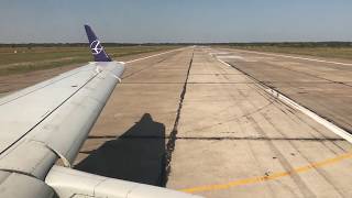 preview picture of video 'Embraer 170 (SP-LDH) LOT Polish Airlines take off from Zaporozhye (Ukraine)'