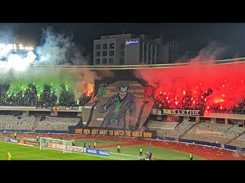 #ULTRAS #COREO #JOKER PELUZA SEPCILE ROSII | PRIMUL PAS PE STADION | Universitatea Cluj - CFR Cluj