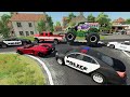 Police give tickets to Monster Truck and Race car | Farming Simulator 22
