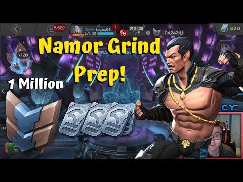 Namor Grind Prep! 1 Million Battlechips! Come on Units!!! - Marvel Contest of Champions