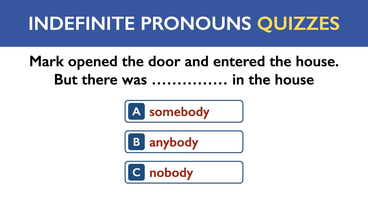 Indefinite Pronoun Quiz | 20 English Grammar Quiz | English Grammar Test | Beginner Level