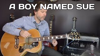 How to play A Boy Named Sue by Johnny Cash - Acoustic Guitar Lesson