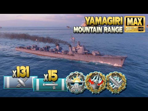 Destroyer Yamagiri gameplay on map Mountain Range - World of Warships