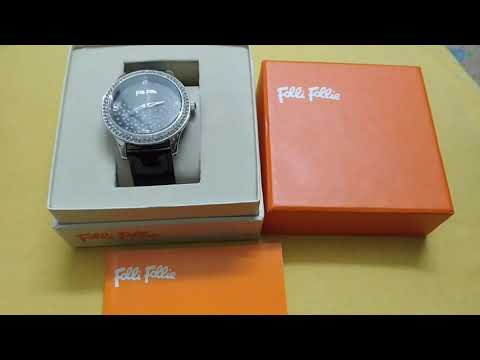 Folli Follie 'Stardust' Relógio com pulseira de couro com detalhe de cristal