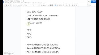 How to Ship to Military Address