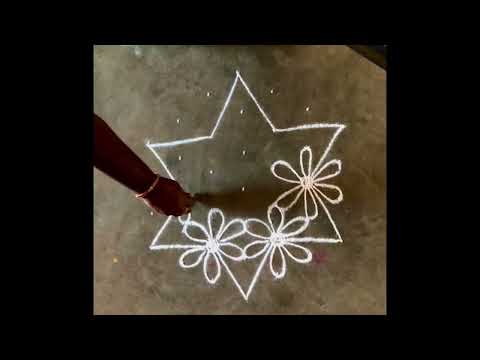 Tuesday & shasti special 🌸 flower with 💫 starkolam / சஷ்டிகோலம் @Sathisugan05