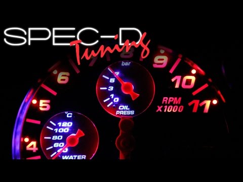 SPECDTUNING DEMO VIDEO: 5" 4-IN-1 TACHOMETER GAUGE WITH SHIFT LIGHT