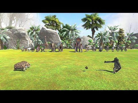 3 VS 1 MODERN MAMMALS VS MUTANT PRIMATES - Animal Revolt battle Simulator