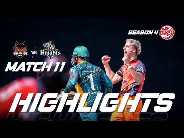 GT20 Canada Season 4 | Match – 11 | Brampton Wolves vs Vancouver Knights | Highlights