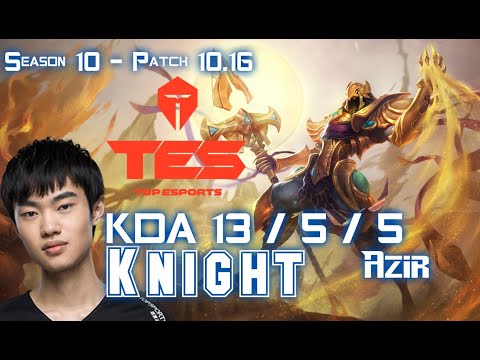 TES Knight AZIR vs QIYANA Mid - Patch 10.16 KR Ranked